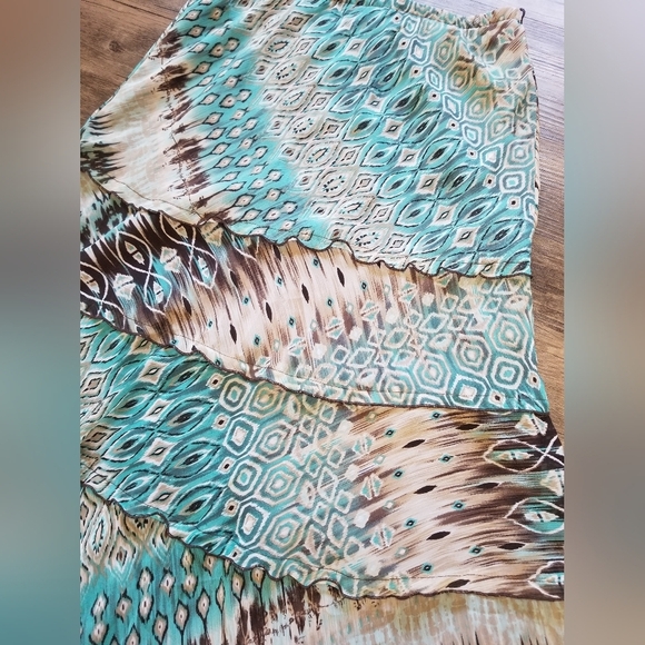 Dressbarn Tiered Mid Calf Boho Maxi Skirt - Picture 2 of 4